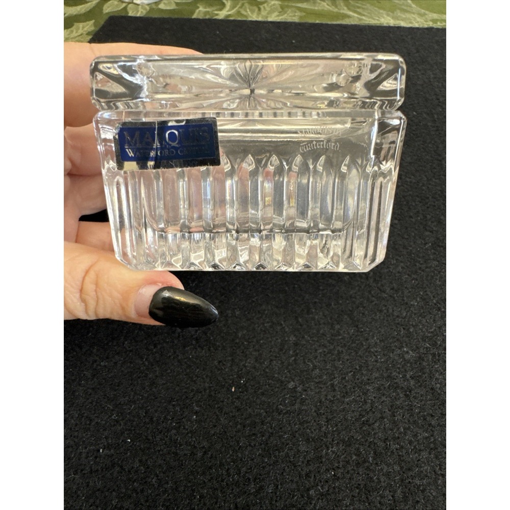 Marquis by Waterford Crystal Trinket Jewelry Gift Box Lidded Square Germany Glam